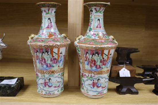 A pair of Chinese famille rose vases, 19th century height 24cm